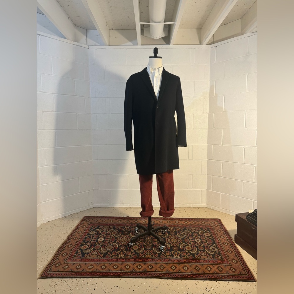 Large Zara Man Navy Topcoat